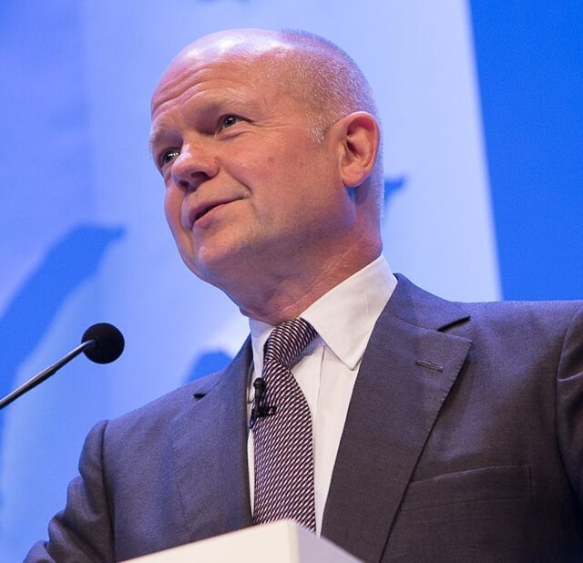 William Hague delivering a speech